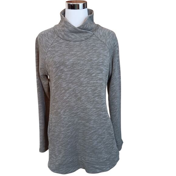 Prana Calexa Tunic Sweatshirt Top S Pockets Active Leisure Organic Cotton Gray‎ - Picture 2 of 8